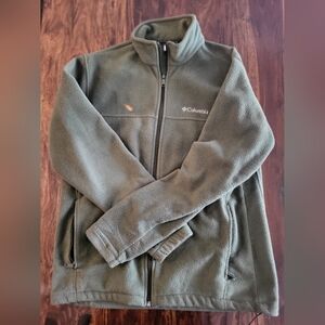 COLUMBIA MEN'S FLEECE FULL ZIP JACKET SZ L GREEN GREAT CONDITION